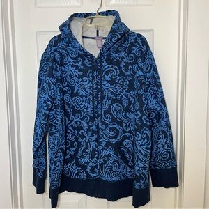 Laura Scott NWOT Plus Blue Paisley Hoodie